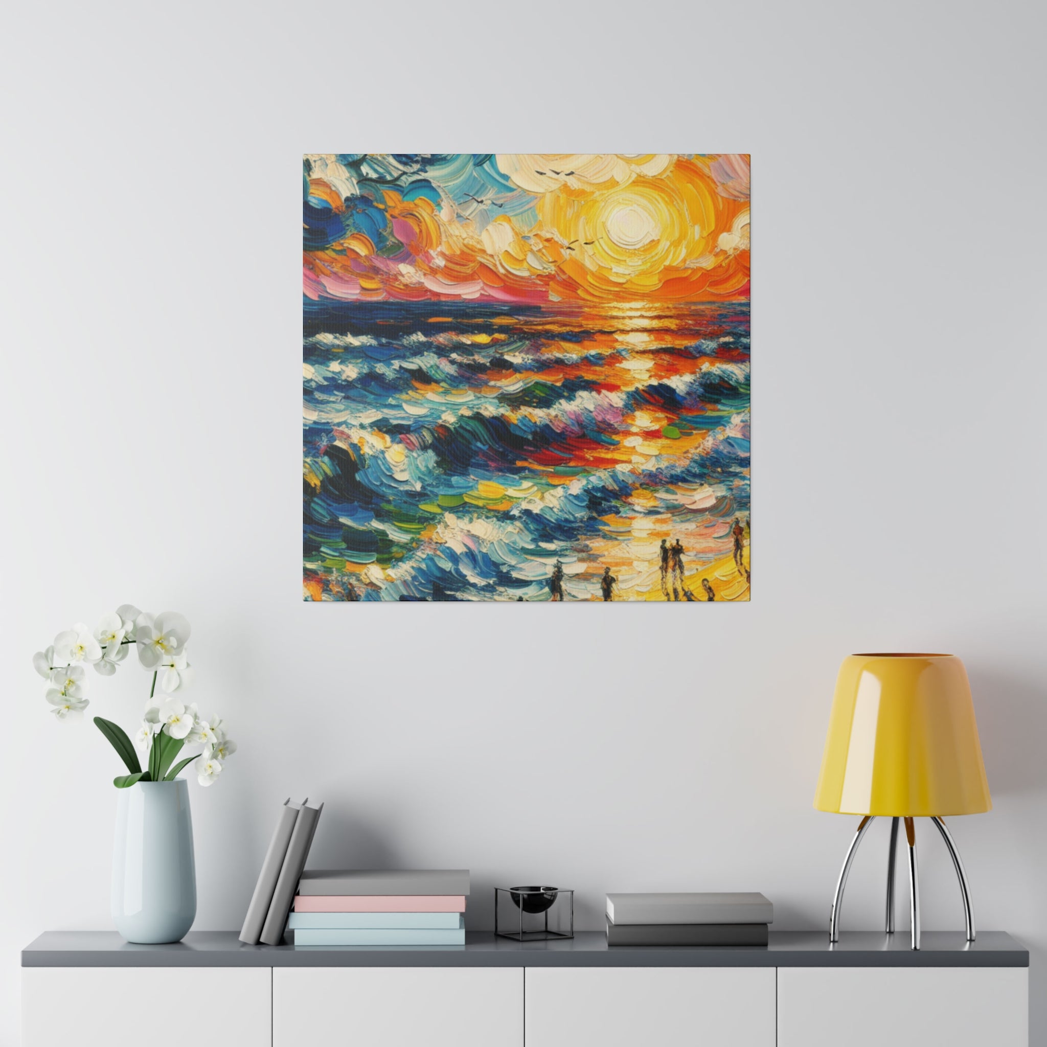 Vibrant Expressionist Seascape Beach Artwork Beach Painting Canvas