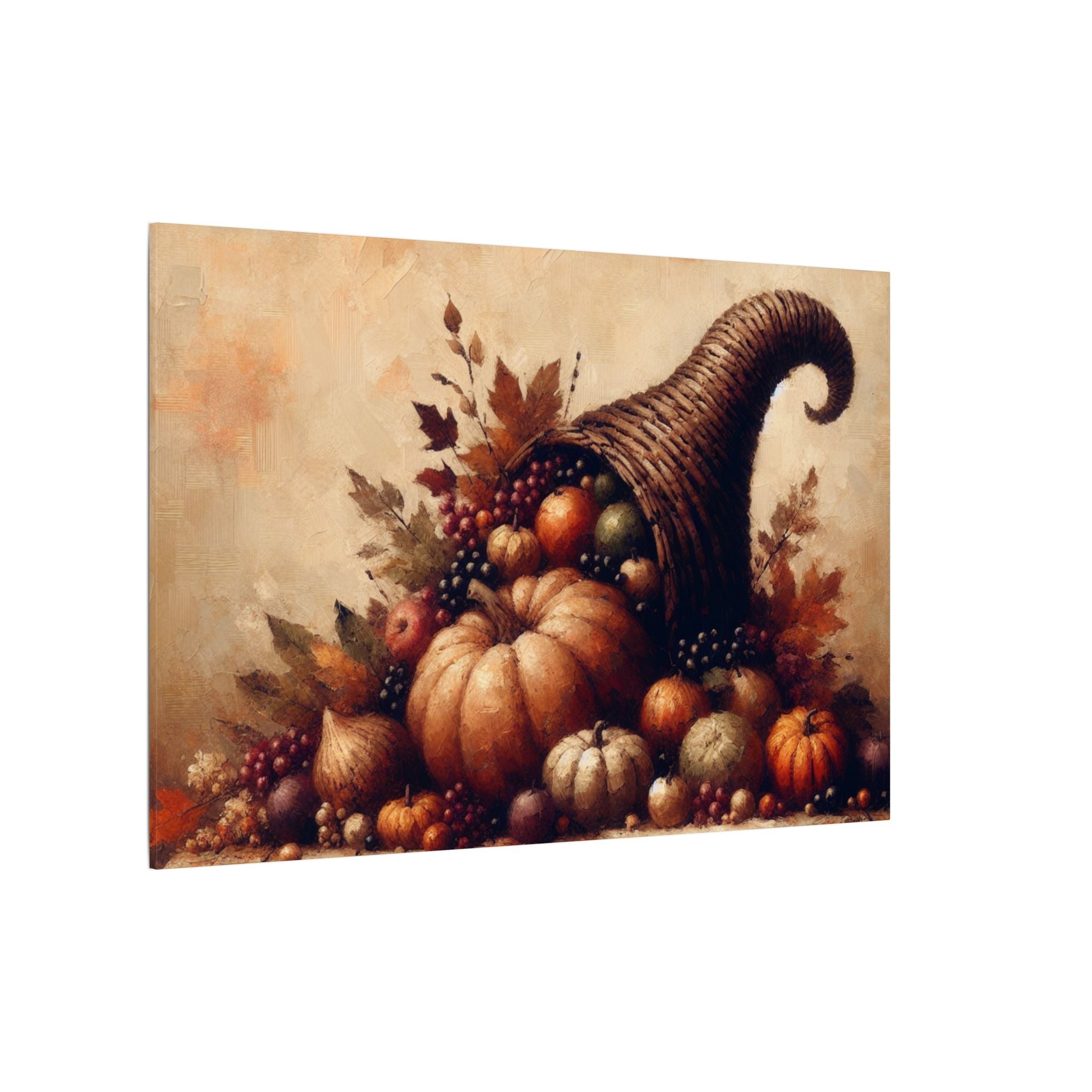 Autumn Harvest Cornucopia Canvas