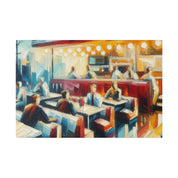 50s Nostalgic Diner Charm Diner Painting Canvas