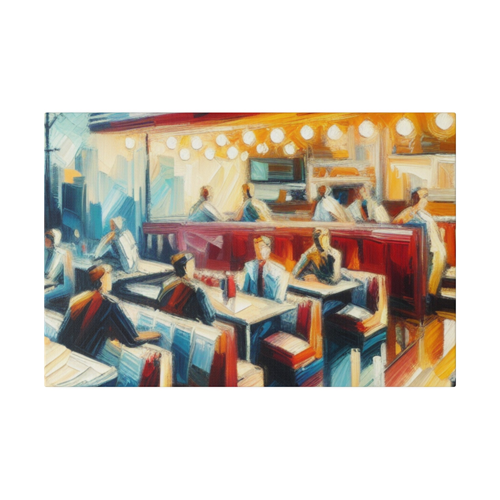 50s Nostalgic Diner Charm Diner Painting Canvas