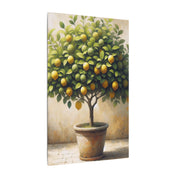 Potted Lemon Tree Rustic Canvas