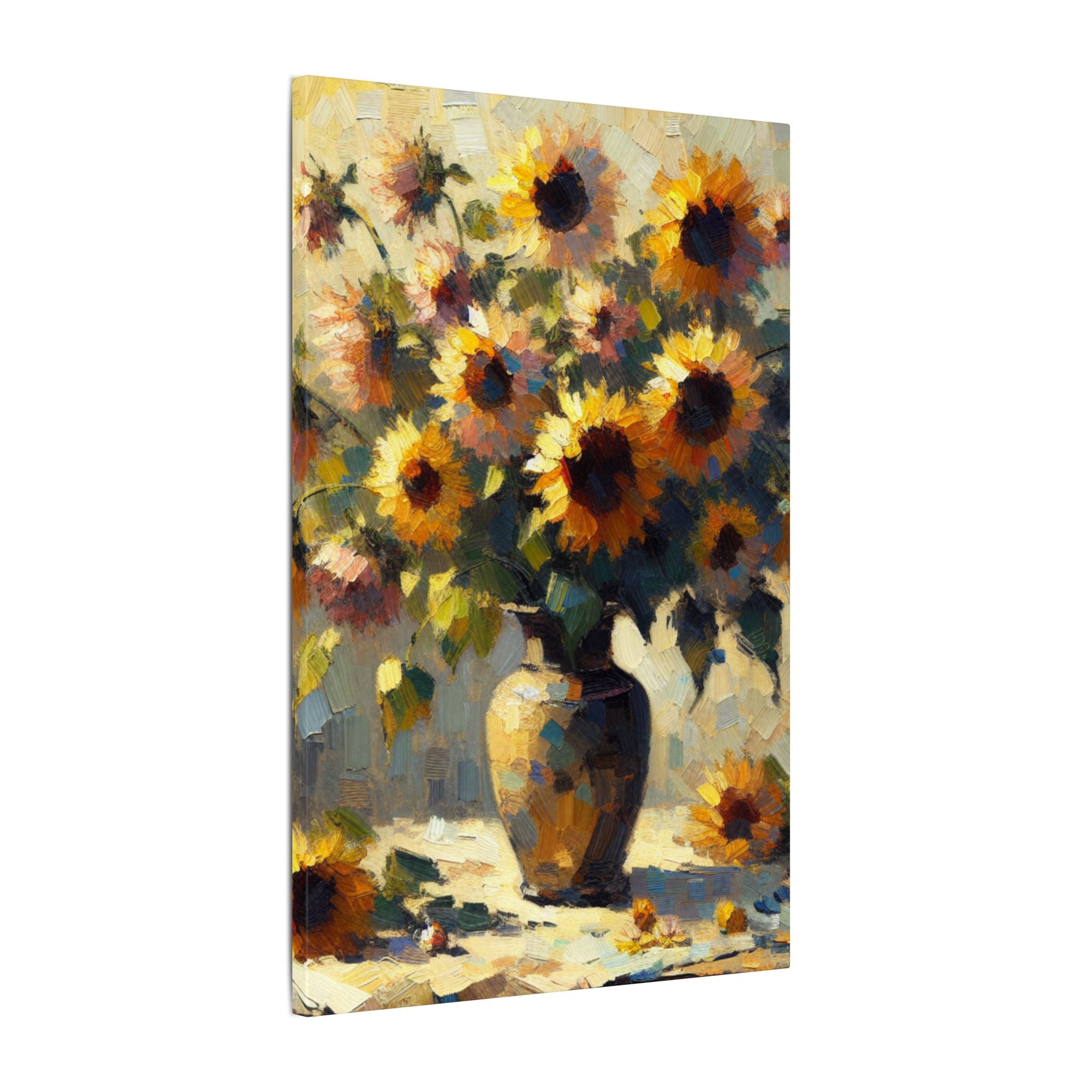 Vintage Sunflowers Vase Canvas