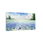 The Cornflower Field Watercolor On Canvas