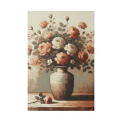 Blossom Pastels Roses Flowers In Vase Painting Canvas