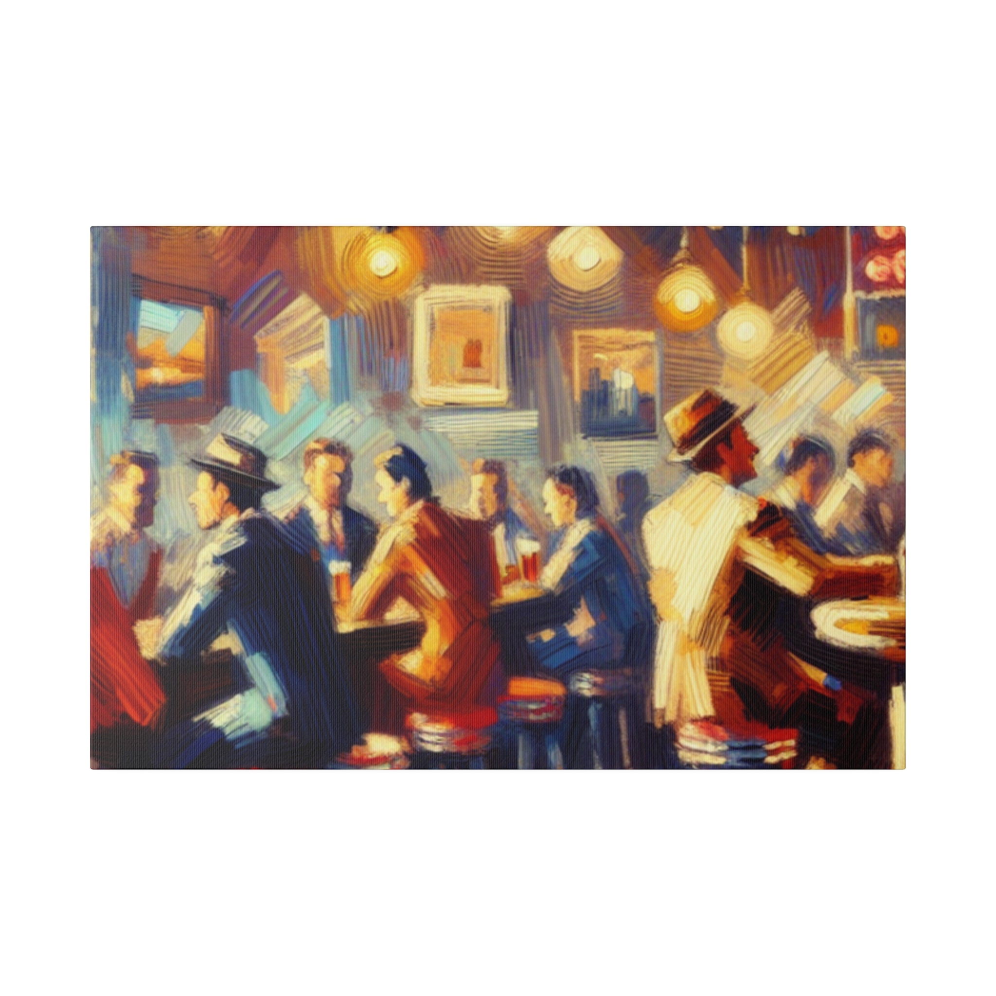 1950s Classic American Pub Scene Retro Bar Art Canvas