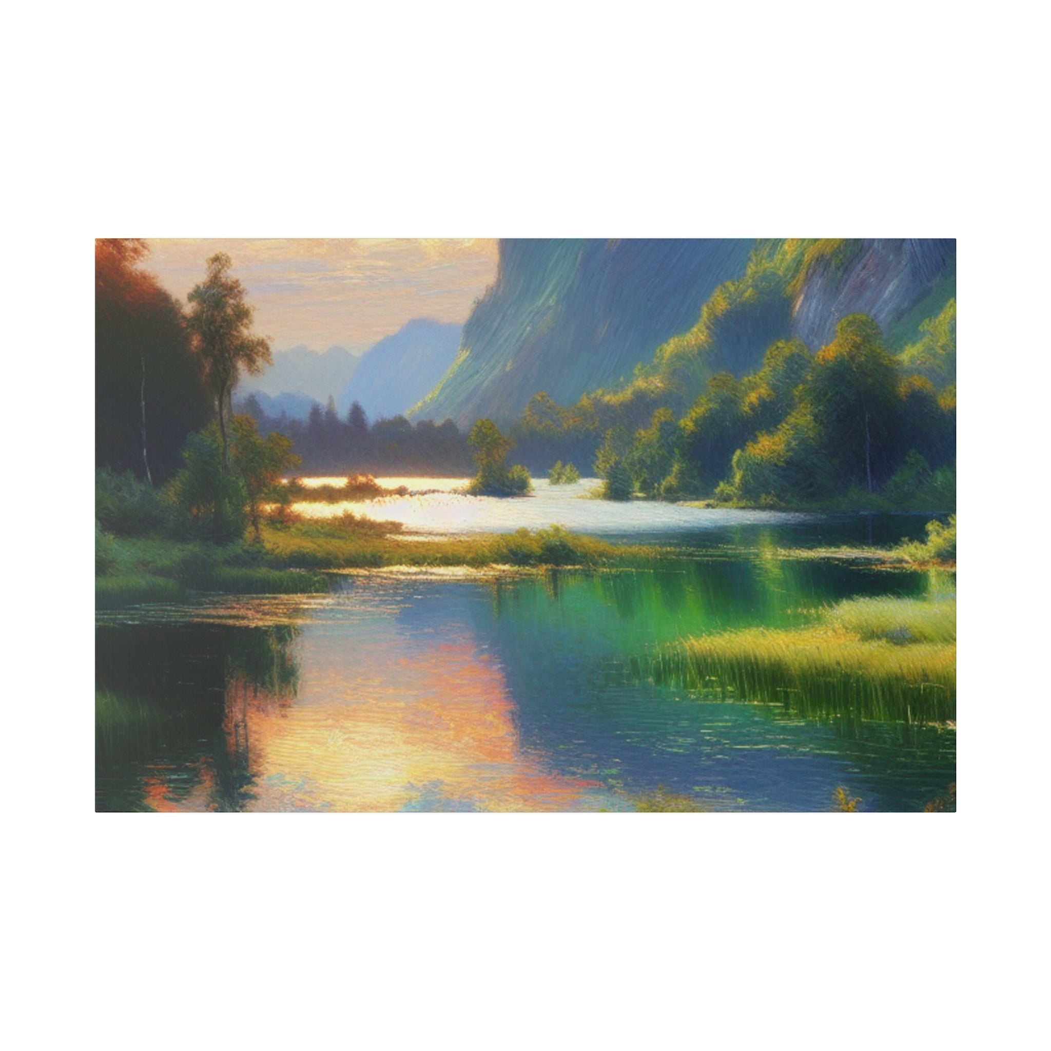 Serene & Silent Lake Reverie Lake Painting Canvas