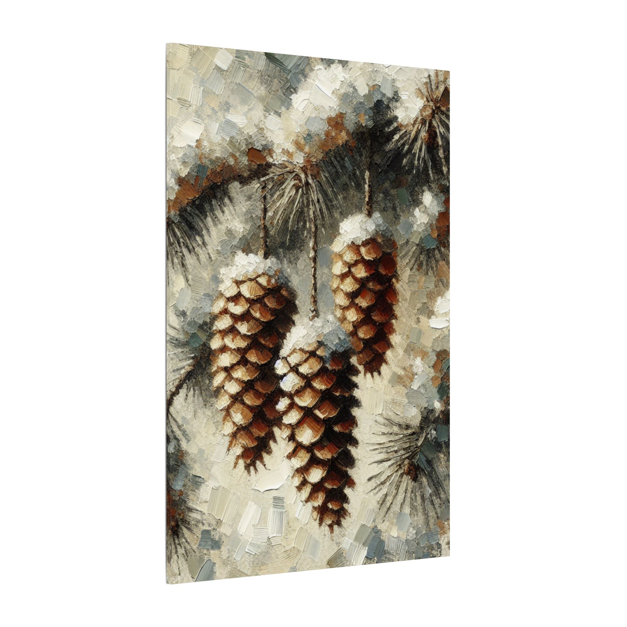Snowy Pinecones Canvas
