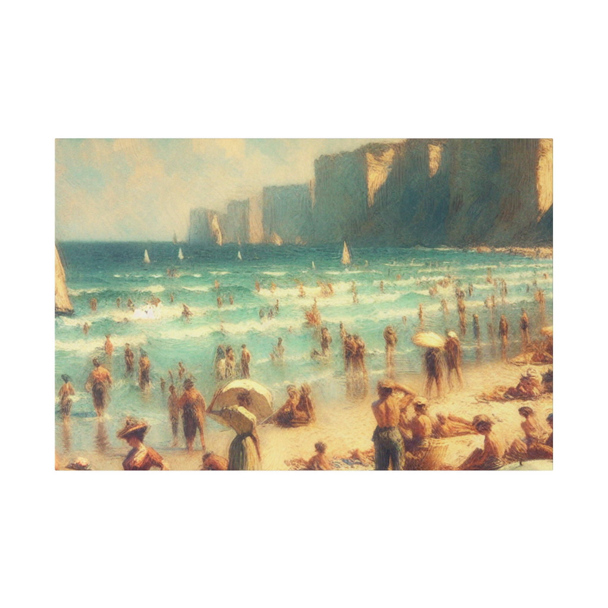 Serene Coastal View Beach Painting Canvas