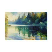 Secluded Serenity Lake Painting Canvas