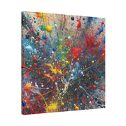 Multicolor Splatter Blue Red Yellow Green Abstract Painting Canvas