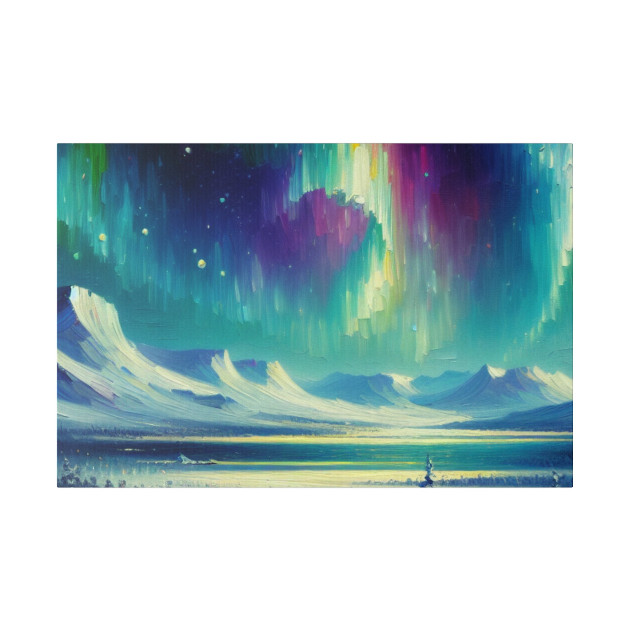 Aurora Winter Dream Northern Lights Painting Canvas