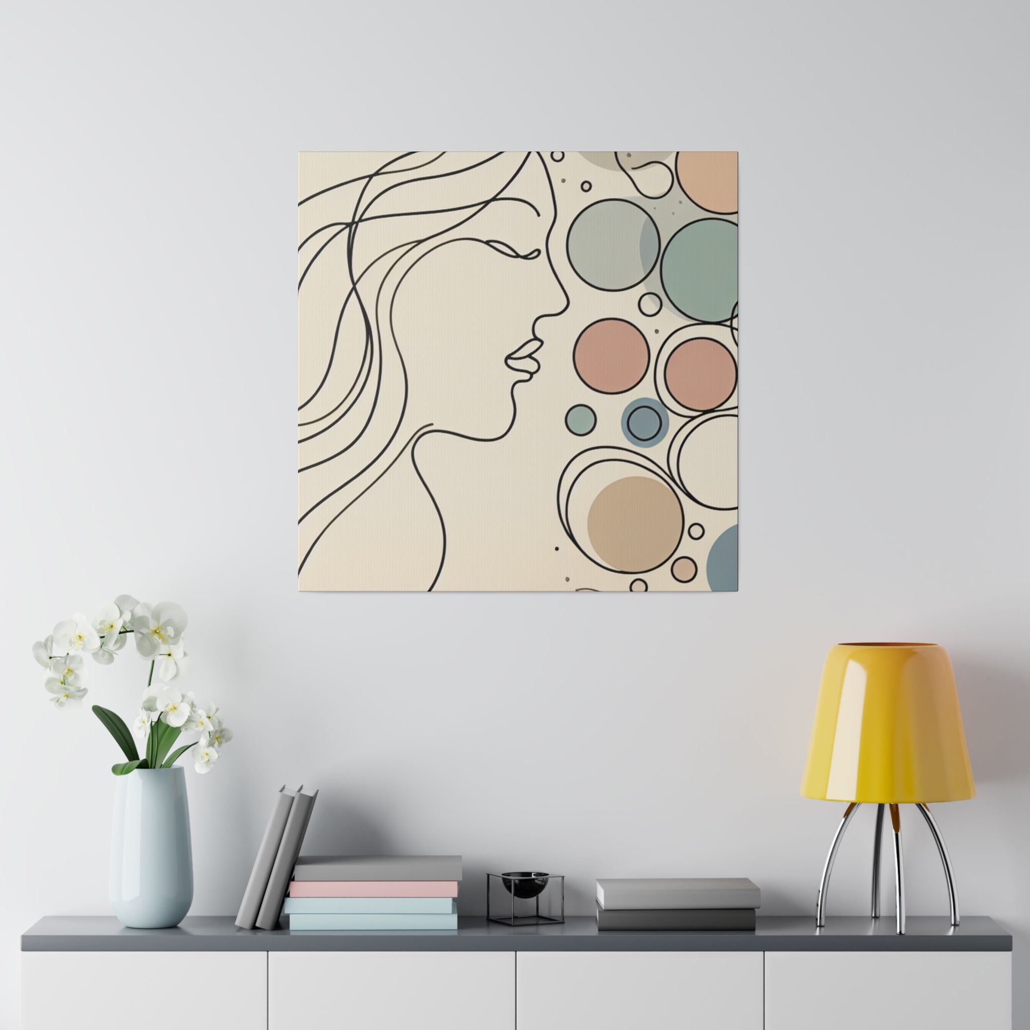 Boho Grace Mosaic Line Art Boho Style Wall Decor Canvas