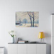 Snowscape Painting | Snowy Field Landscape | Winter Scene Wall Art Canvas