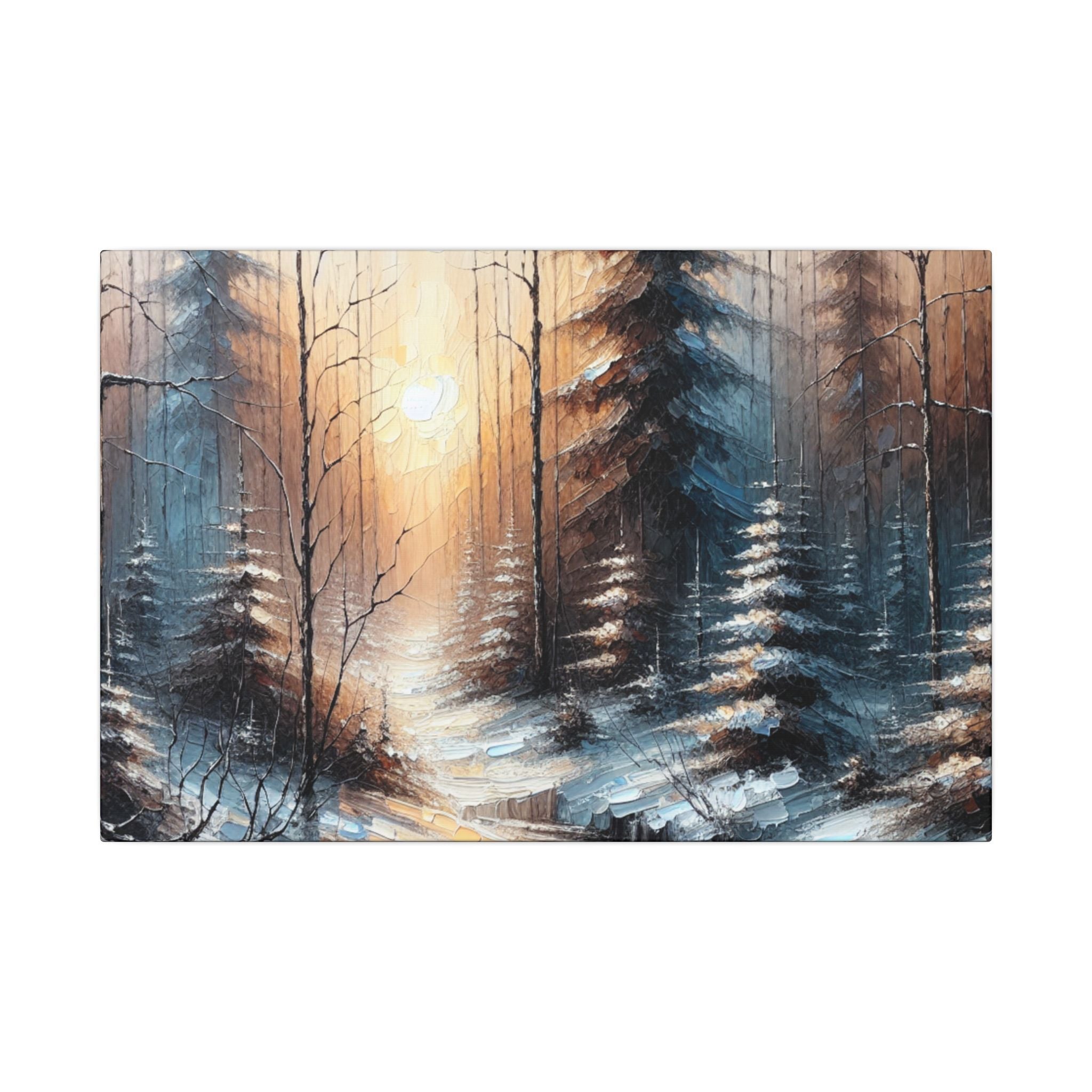 Winter Sunrise Forest Canvas