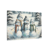 Snowman Family Winter Canvas