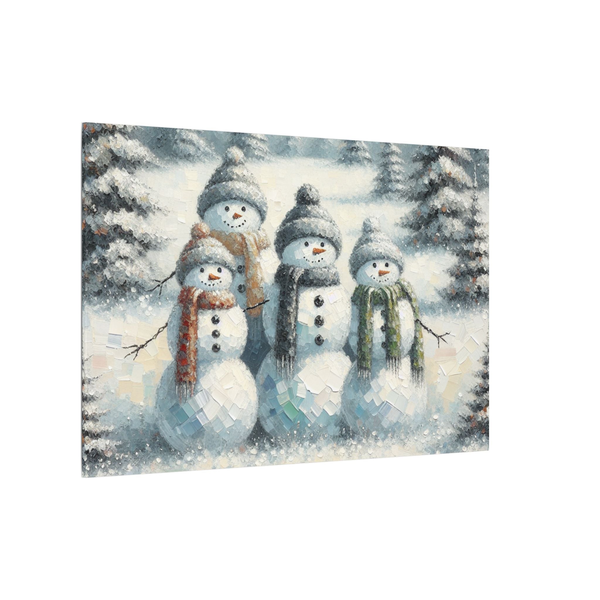 Snowman Family Winter Canvas