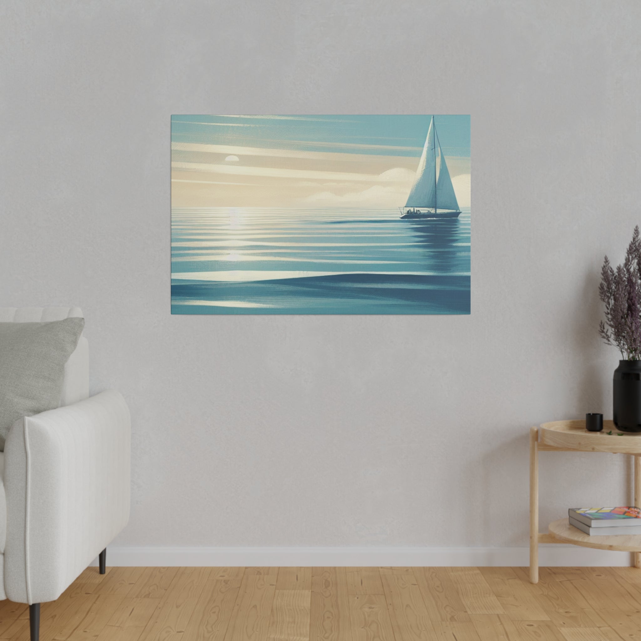 Tranquil Voyage Sailboat Painting Canvas