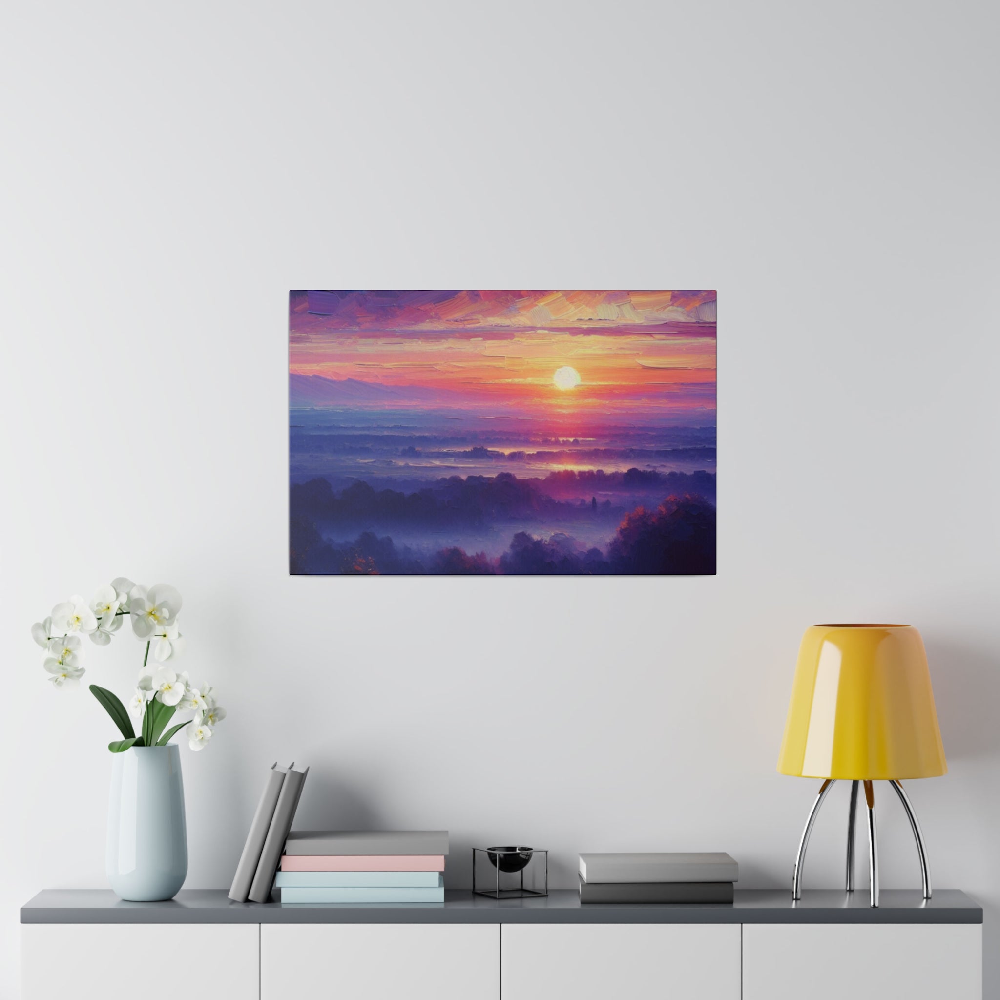 Dawn's Morning Dew Sunrise Painting Canvas