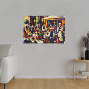 Cafe Artwork | Bustling European Cafe Scene | Coffee Shop Wall Art Canvas