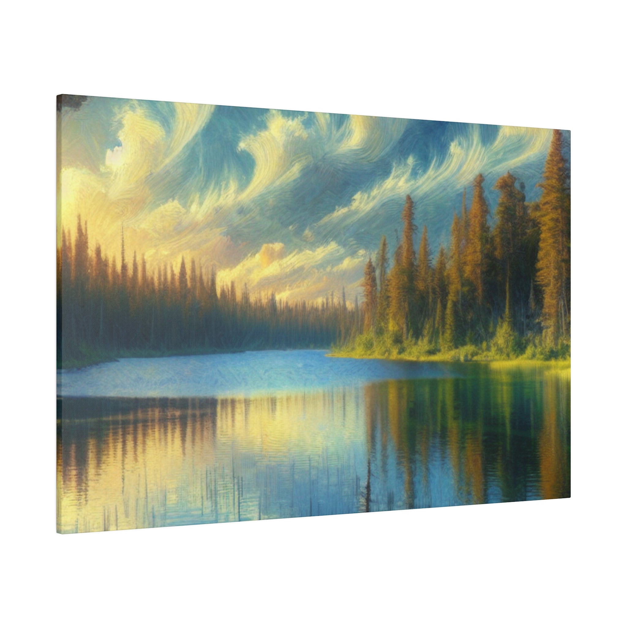 Lake In Solitude Lake Painting Canvas