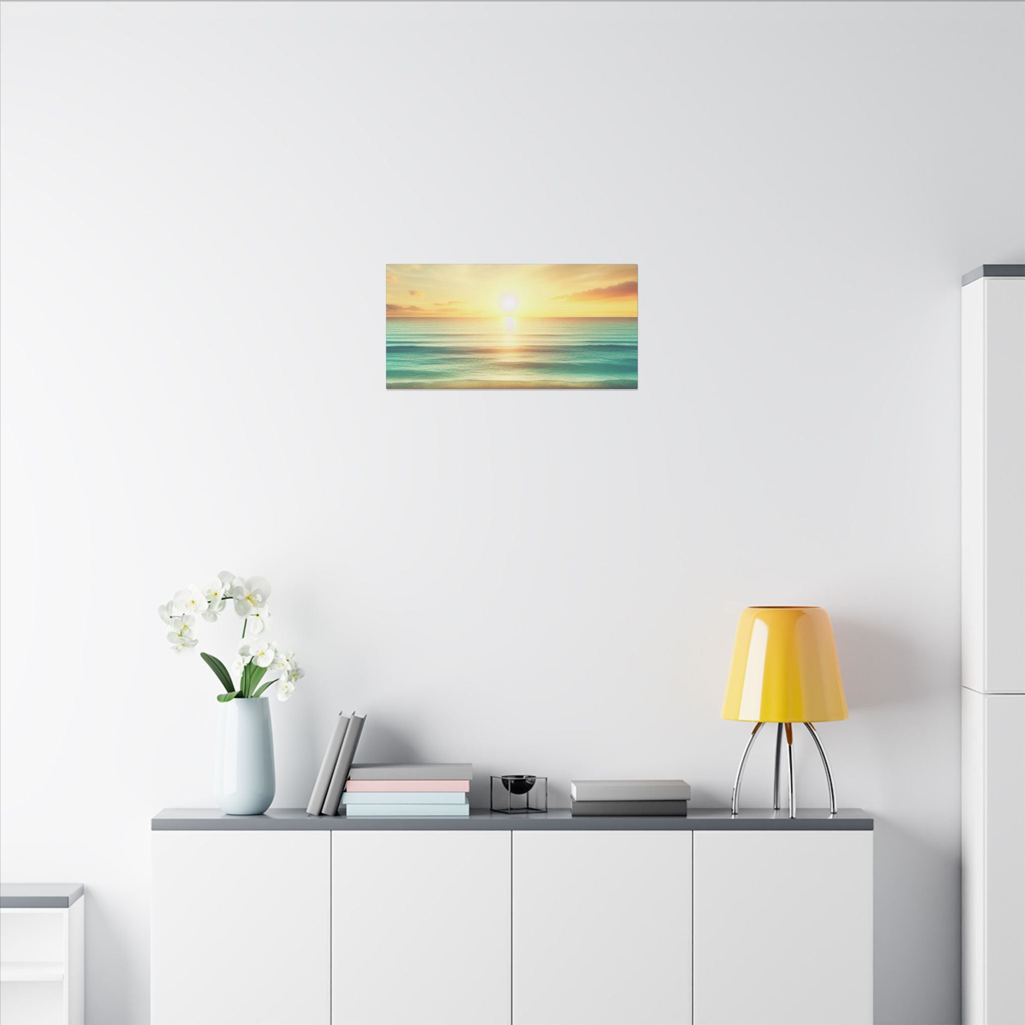 Seascape Ocean Sunset Coastal Wall Art Canvas