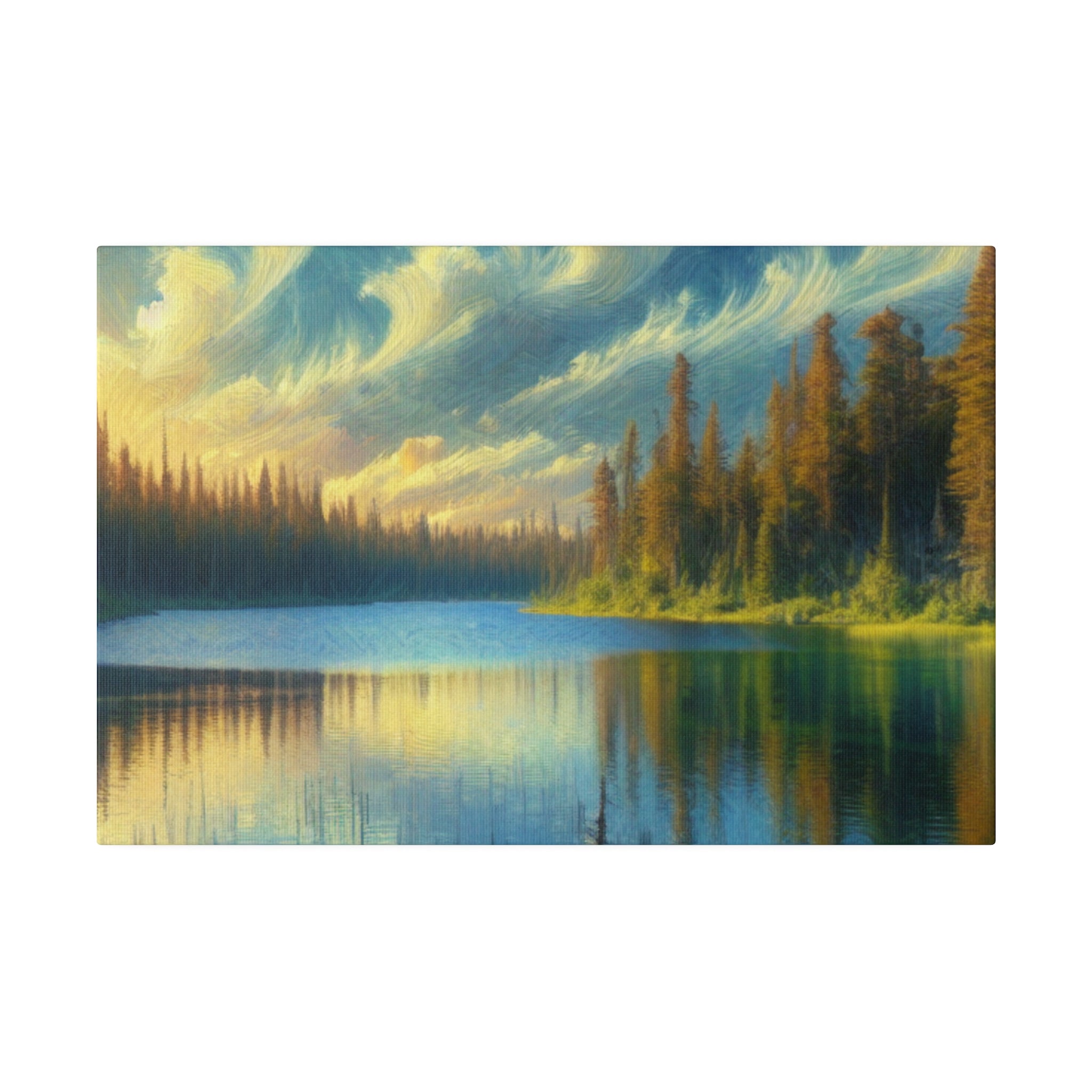 Lake In Solitude Lake Painting Canvas