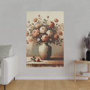 Blossom Pastels Roses Flowers In Vase Painting Canvas