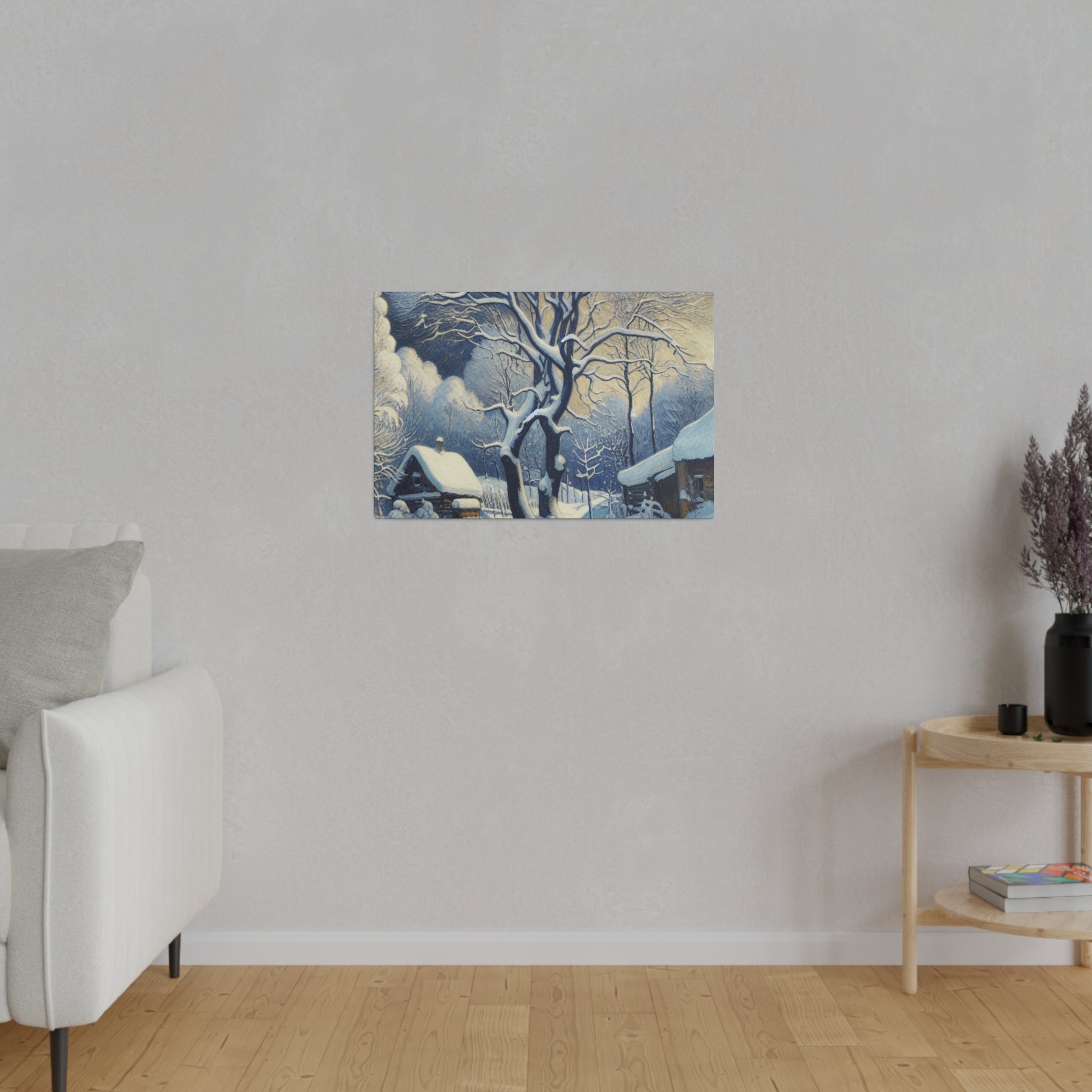 Pastoral Winter Whisper Snowscape Winter Painting Canvas