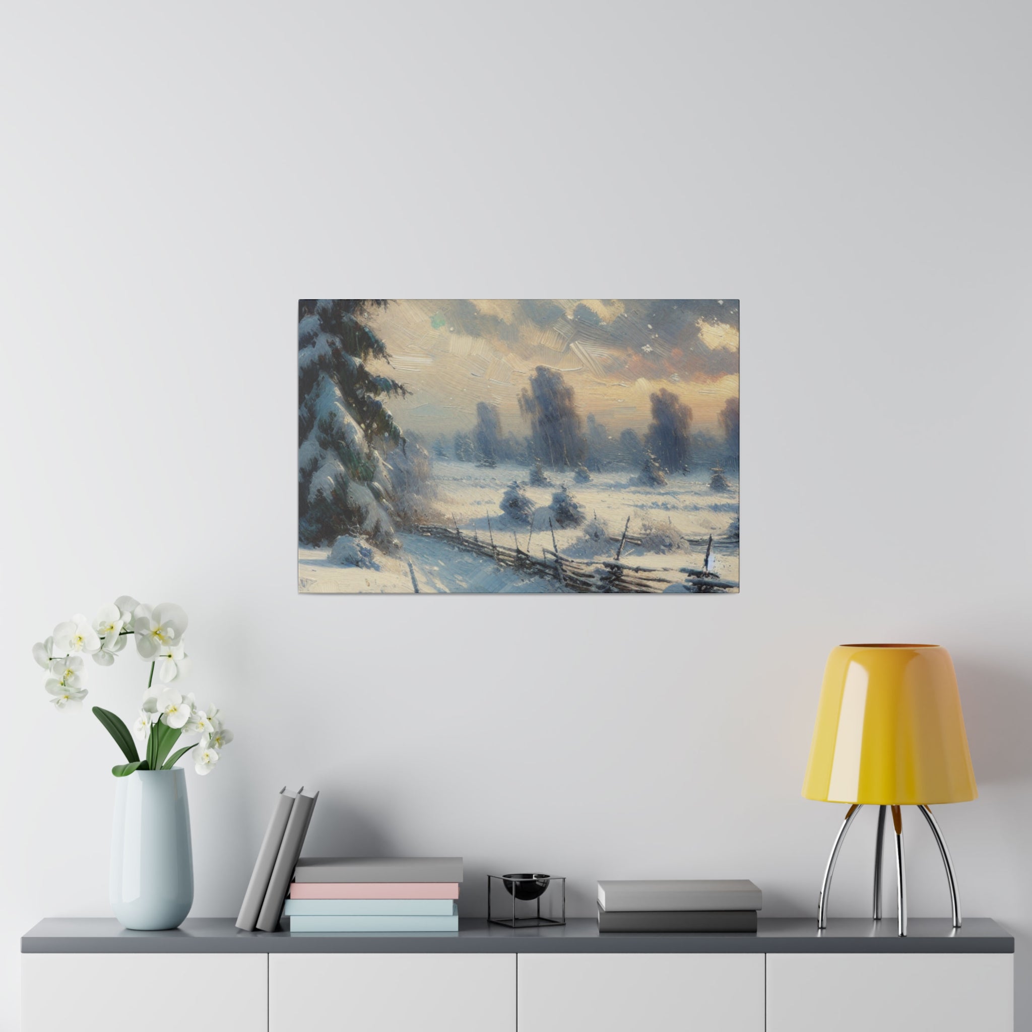 Twilight Frost Snowscape Artwork Winter Painting Canvas