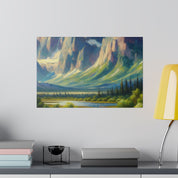 Impressionist Summit Dawn Mountain Landscape Painting Canvas