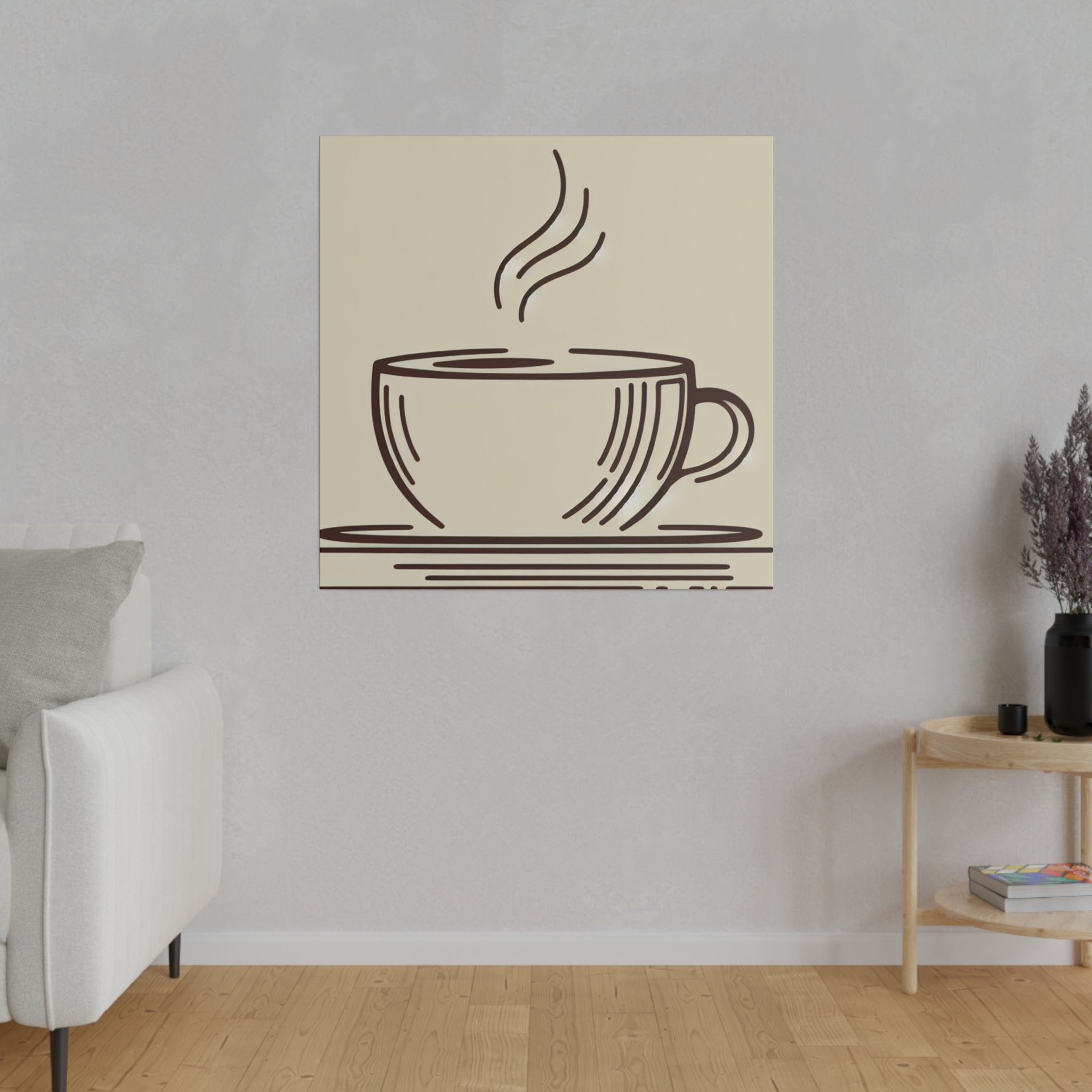 Simplicity in Sips Minimalist Coffee Decor Artistry Coffee Wall Art Canvas