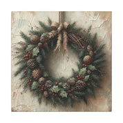 Rustic Holiday Wreath Canvas
