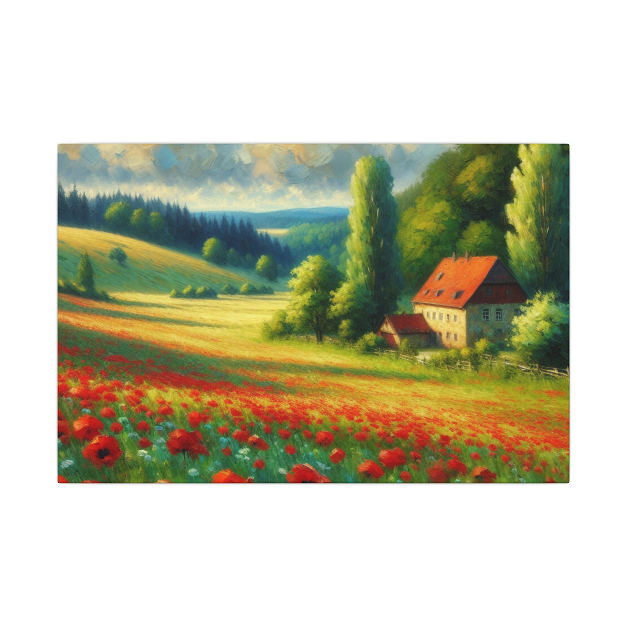 German Poppy Field Canvas