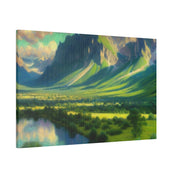 Lush Valleys Mountain Landscape Painting Canvas