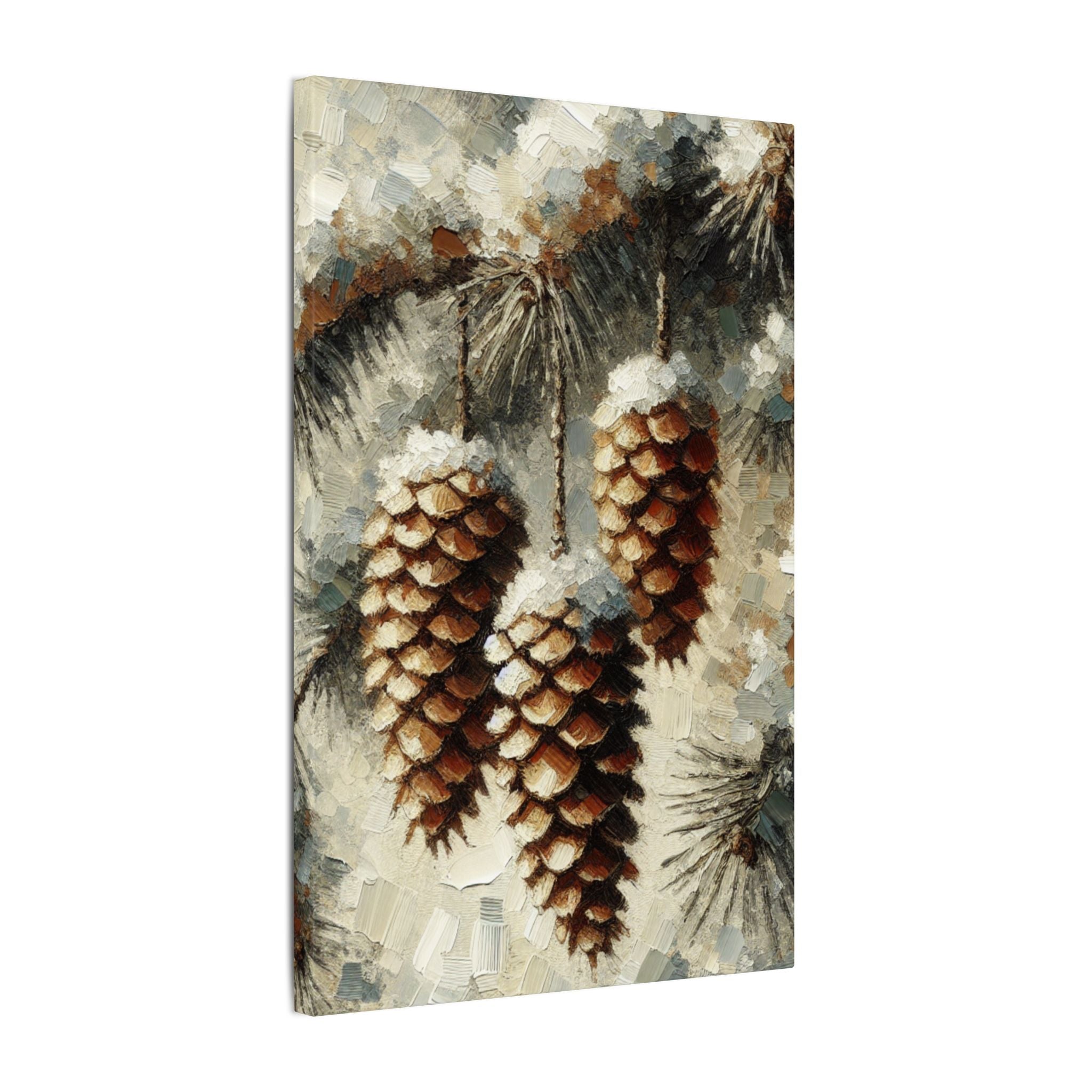 Snowy Pinecones Canvas