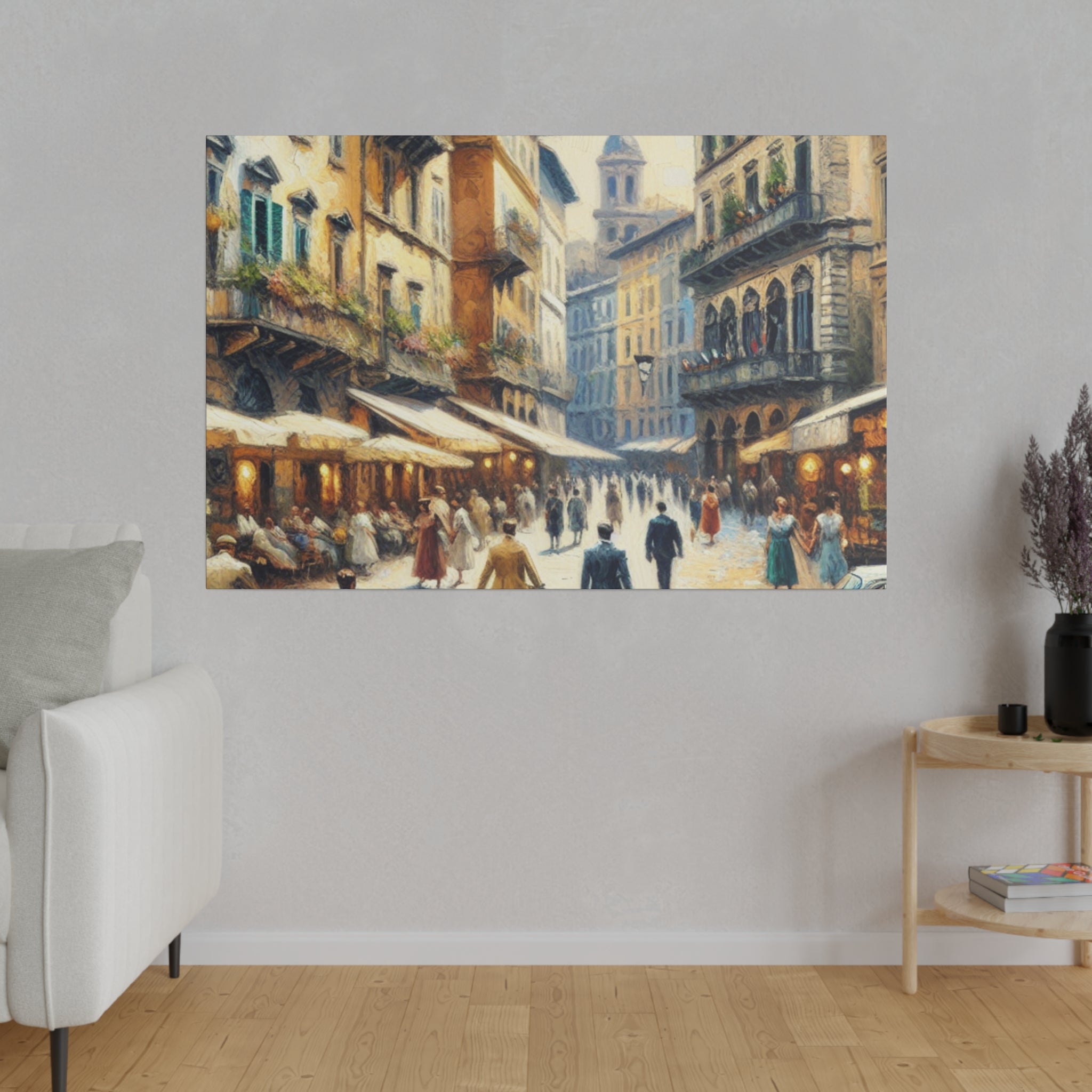 Venetian Chalk Illusion Vintage Italian Street Painting Canvas