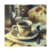 Country Morning Impressionist Artwork Rich Aroma Coffee Painting Canvas