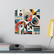 Convergence of Kaleidoscopic Parallels Geometric Painting Canvas