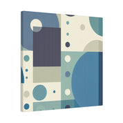 Neutral Green Blue Geometric Mid Century Wall Art Canvas