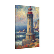 Beacon Muse Coastal Wall Art Lighthouse Painting Canvas