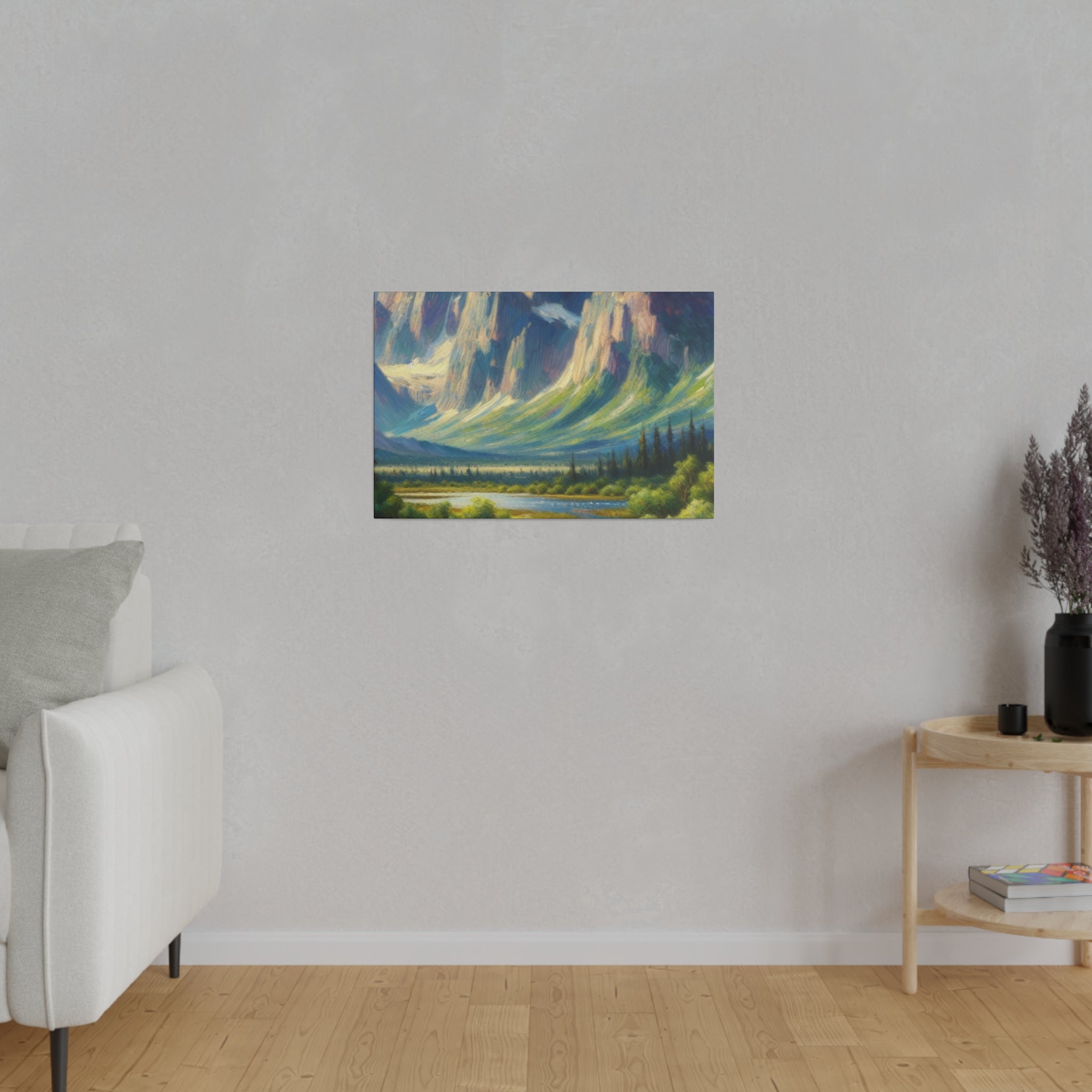 Impressionist Summit Dawn Mountain Landscape Painting Canvas