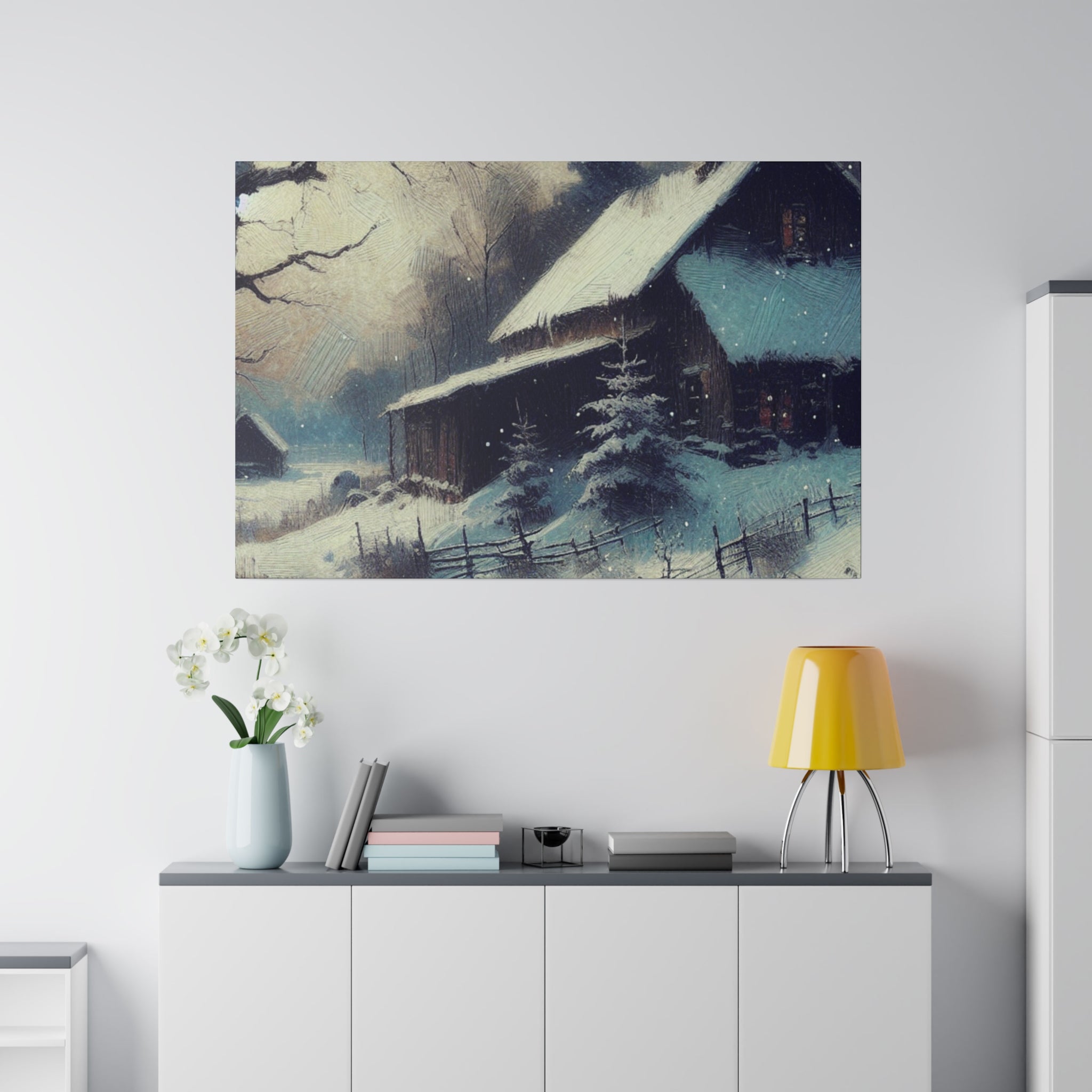 Winterscape Reverie Snowy Winter Painting Canvas