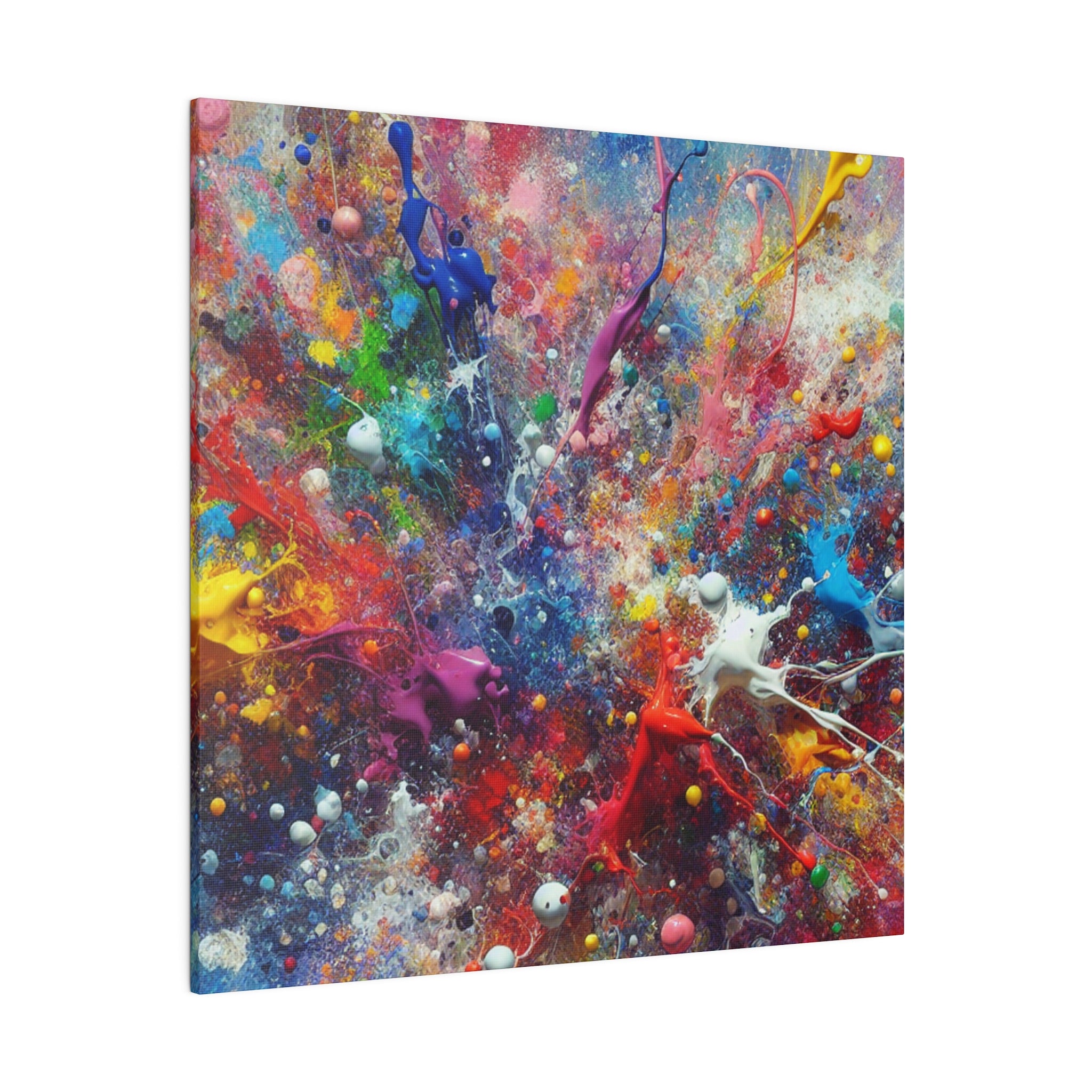 Splatter Art | Rainbow Splash Wall Art | Abstract Painting Canvas