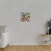 Brash Angles in Exuberant Abstraction Geometric Painting Canvas