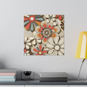 Groovy Garden Symphony Floral Wall Art 70s Artwork Canvas