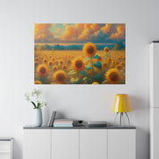 Sunny Harvest Floral Wall Art Sunflower Painting Canvas