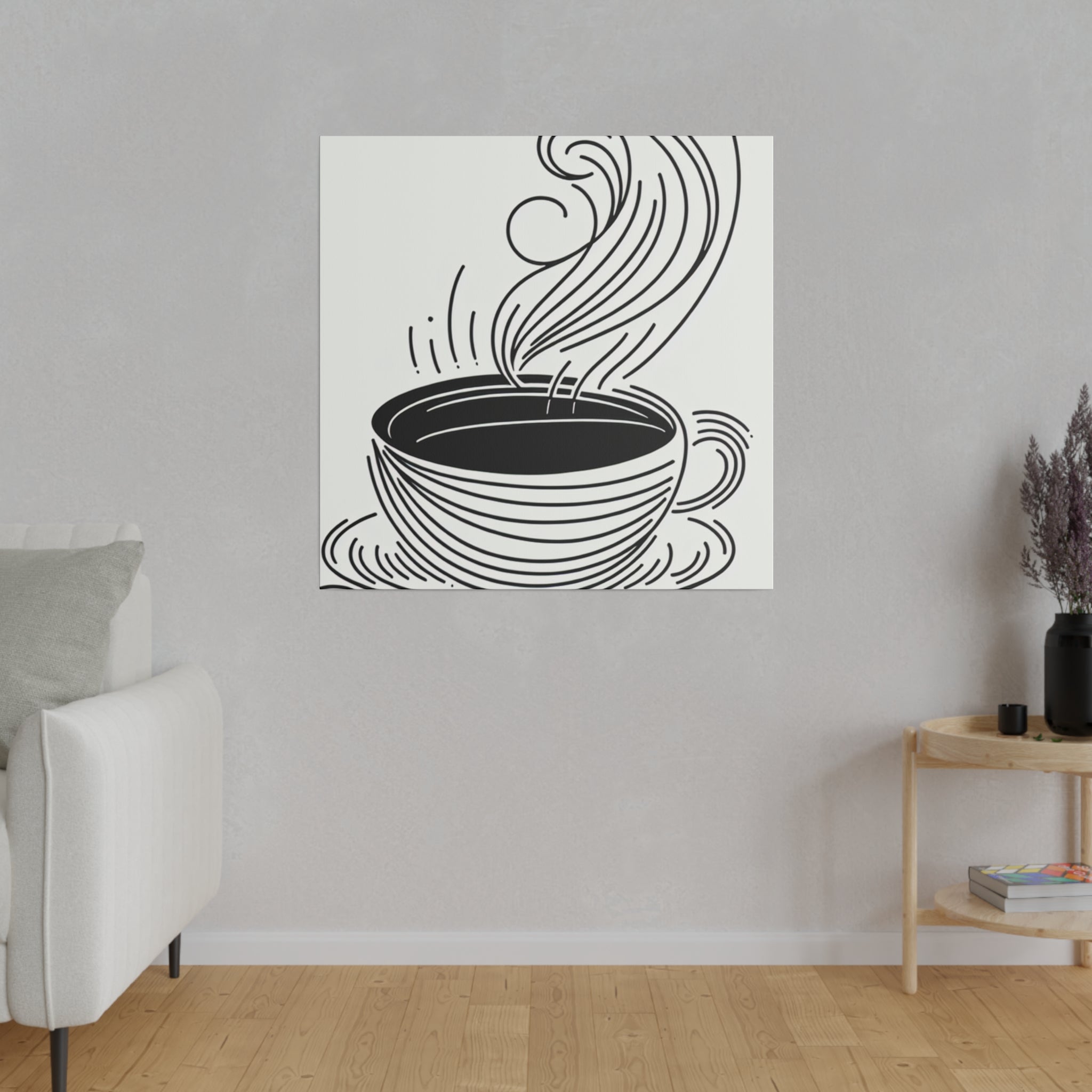 Espresso Essence Minimalist Coffee Art Canvas