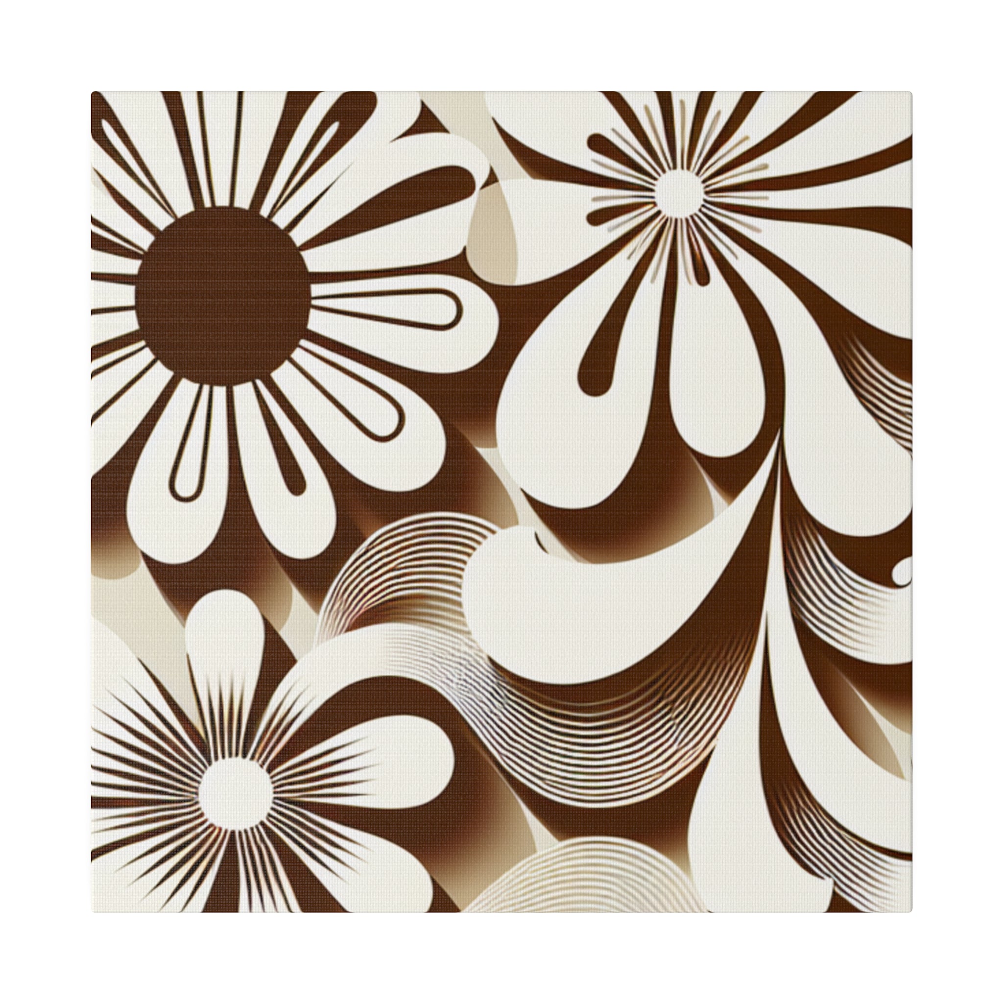 Psychedelic Petal Explosion: The 70s Floral Reverie Floral Wall Art 70s Artwork Canvas