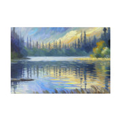 Aqua Serenity Canvas Lake Painting Canvas