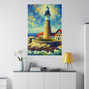 Harbor Beacon Dream Coastal Wall Art Lighthouse Painting Canvas